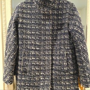 J Crew City Peacoat in Blue stitching pattern